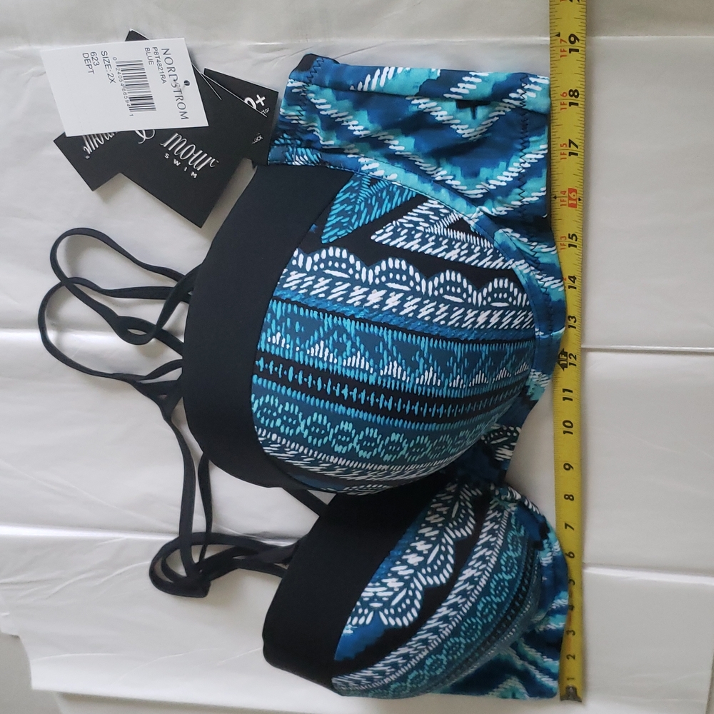 Paramour/NORDSTROM NEW Bikini Top Strappy Swim Bralettte Bra Women's 2X - Picture 10 of 12